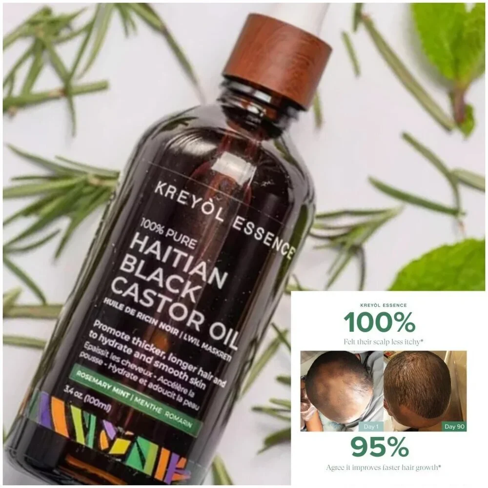 Kreyol Essence Mens Pure Haitian Black Castor Oil Skin Hair Scalp Care